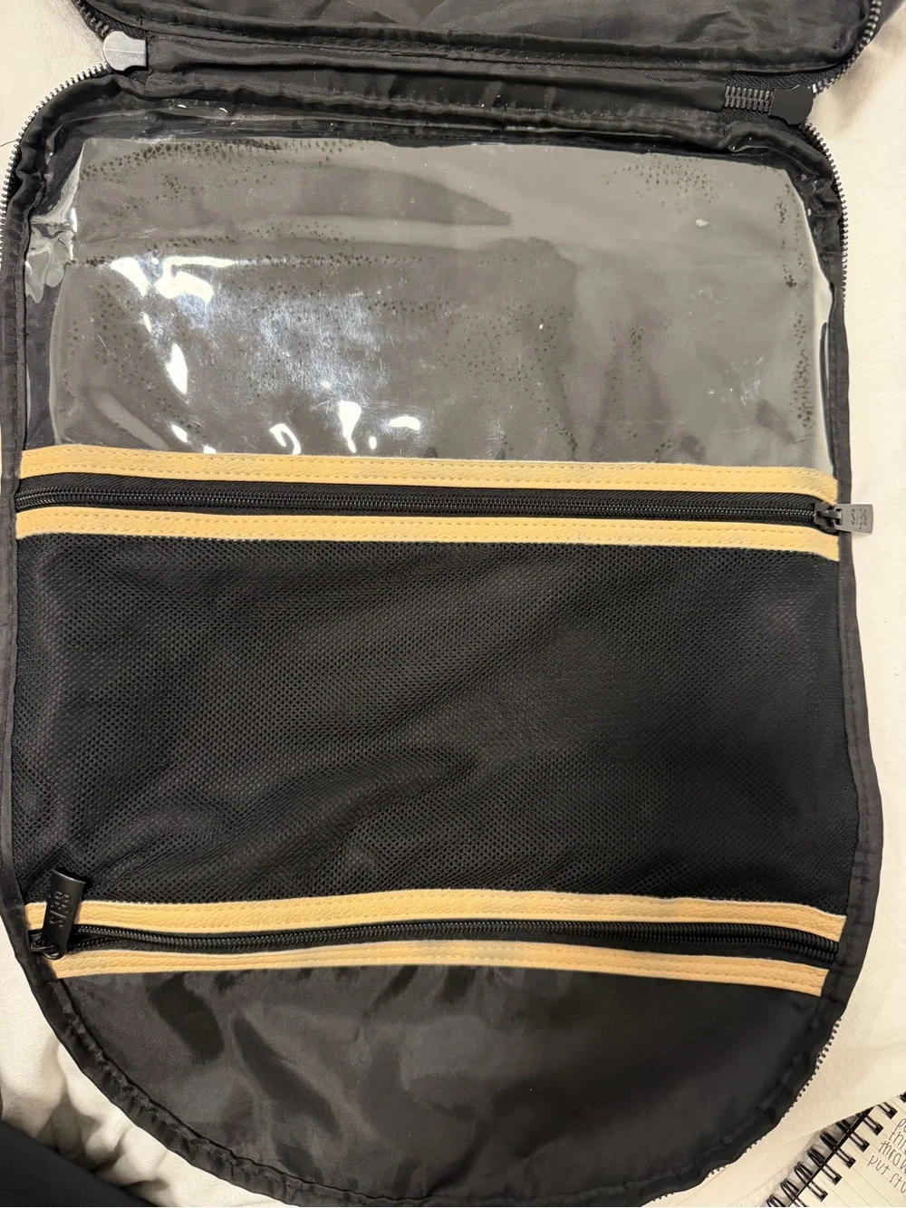 BEIS Black Travel Backpack with Leather Trim